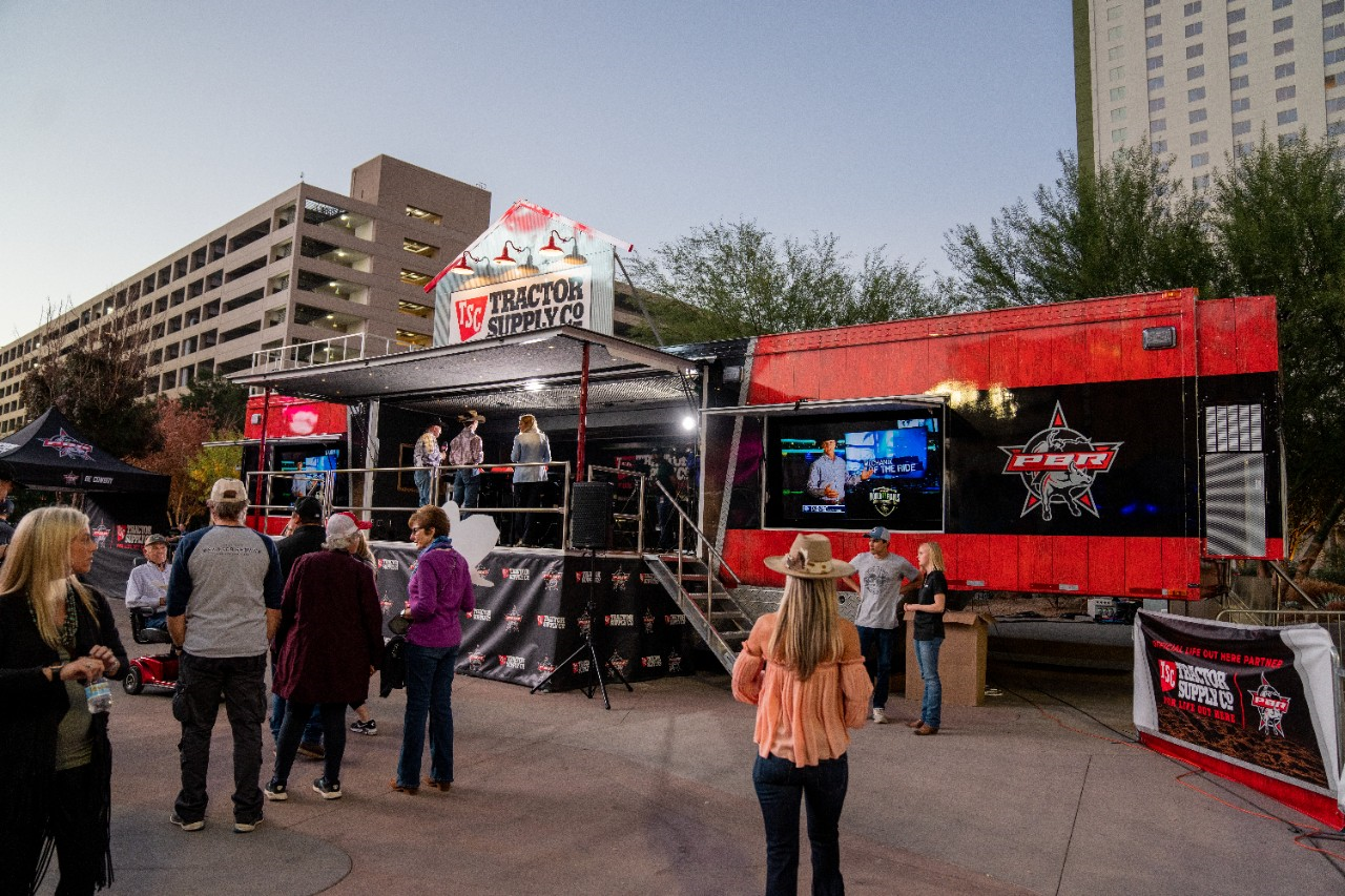 Image of the TSC Professional Bull Riding stage truck.